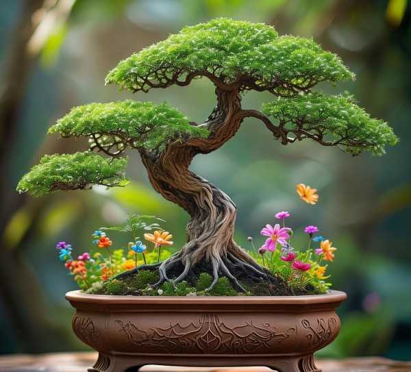 盆景艺术，金石与鲜花的和谐交响