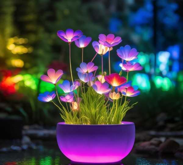 LED智能鲜花盆景，科技赋能的自然之美,LED鲜花盆景，科技与自然的融合,养护,第1张